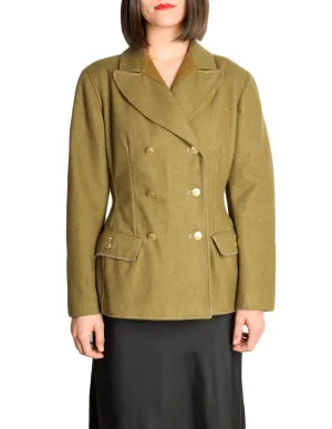 Jean Paul Gaultier Vintage Green Wool Military Blazer Jacket